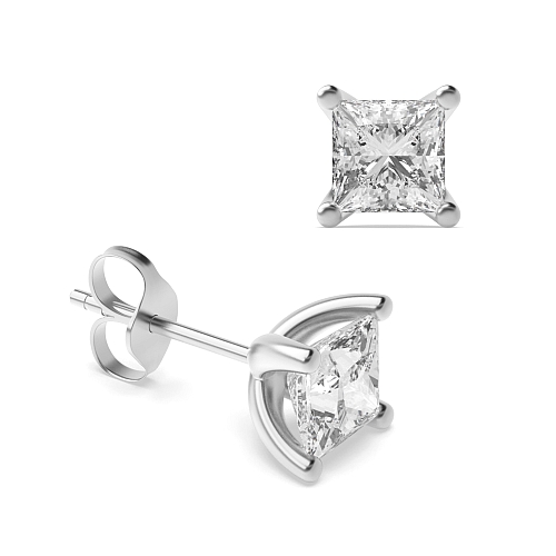 4 Prong Princess classic open set Stud Earrings