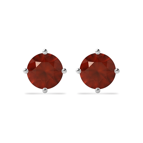 4 Prong Classic open set Garnet Diamond Earrings
