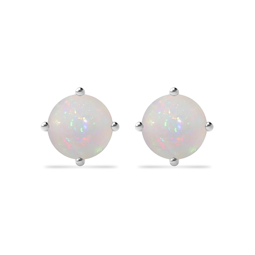4 Prong Classic open set Opal Diamond Earrings