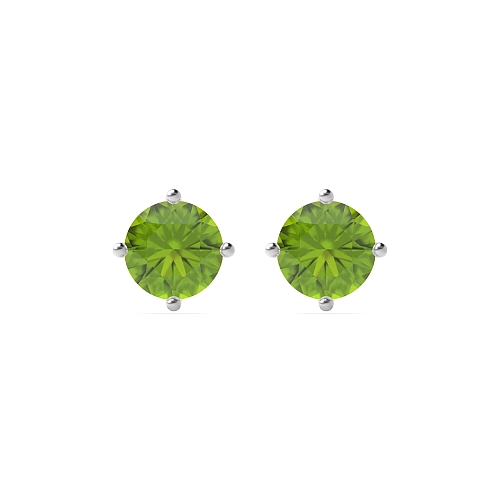 4 Prong Classic open set Peridot Diamond Earrings