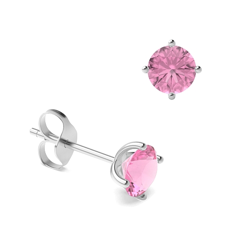 4 Prong Classic open set Tourmaline Diamond Earrings