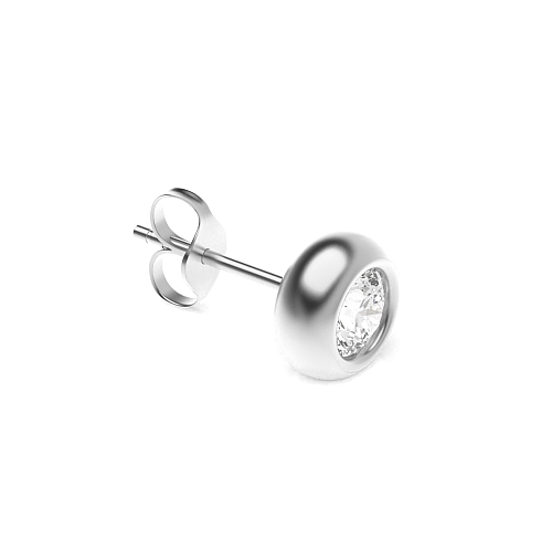 Bezel Setting Round classic Stud Earrings