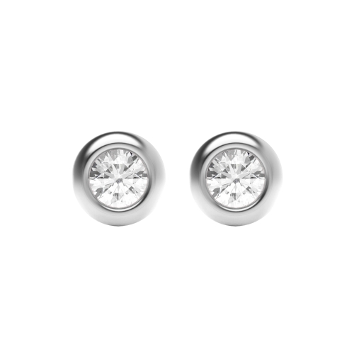 Bezel Setting Round PhaseSolitaire Stud Earrings