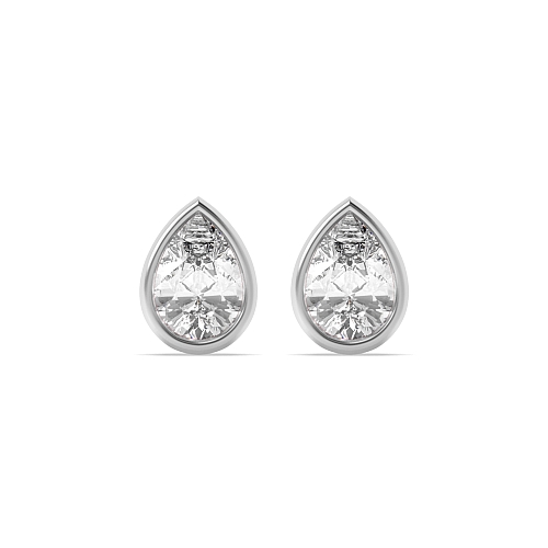 Prong Pear Solid Diamond Earrings