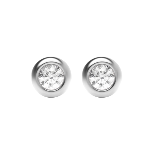 Bezel Setting Silver solid Stud Earrings