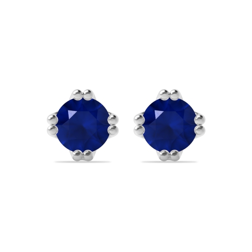 4 Prong ScriptLuxe Blue Sapphire Stud Earrings