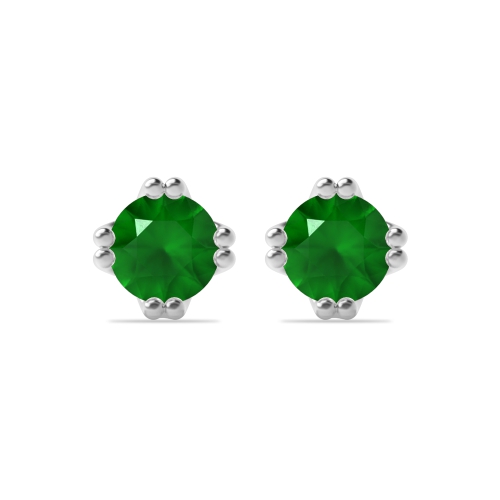 4 Prong ScriptLuxe Emerald Stud Earrings