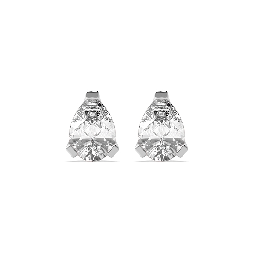 Prong Pear Double claw Diamond Earrings