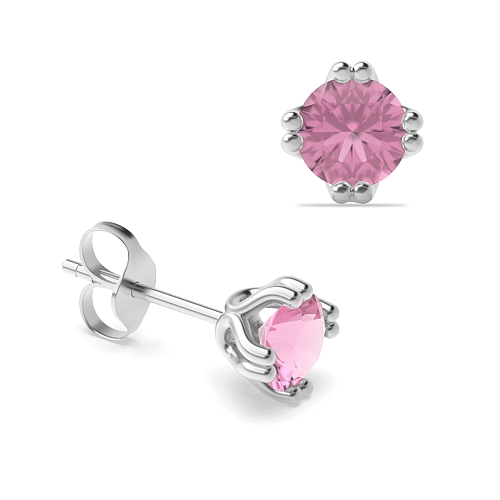 4 Prong Double claw Tourmaline Diamond Earrings