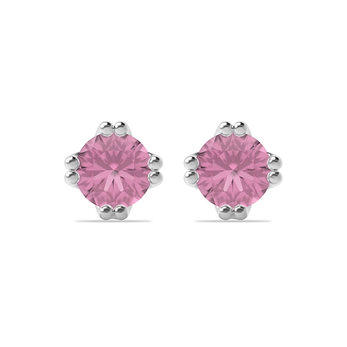 4 Prong Double claw Tourmaline Diamond Earrings