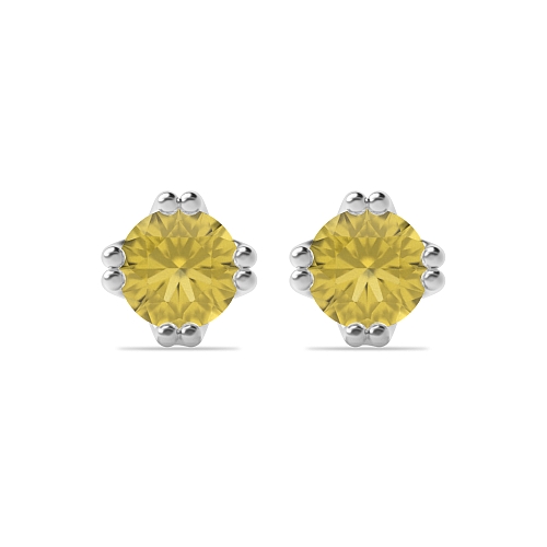 4 Prong Double claw Topaz Diamond Earrings