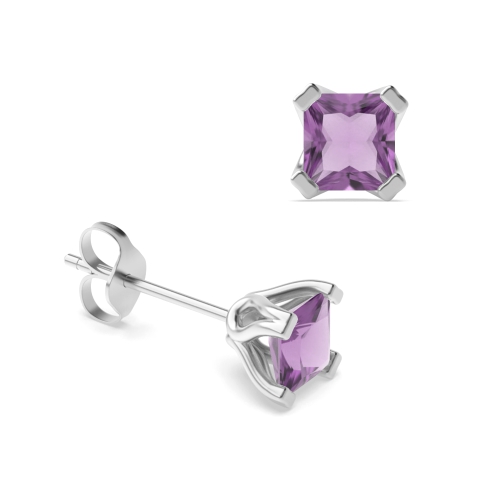 4 Prong Princess Stud Earrings