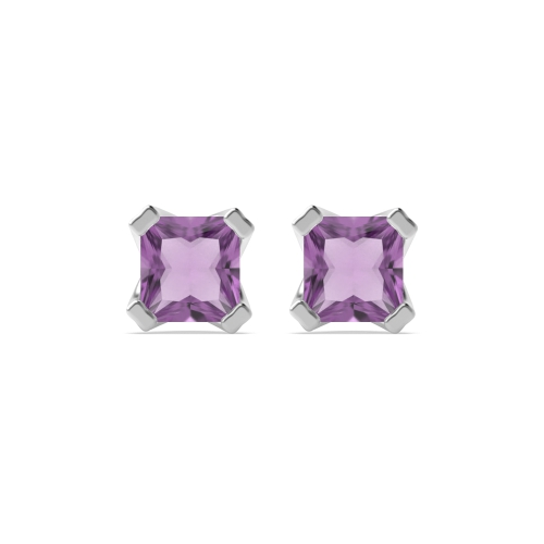 4 Prong Princess Stud Earrings