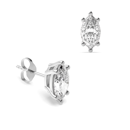 6 Prong Marquise flower basket Diamond Earrings
