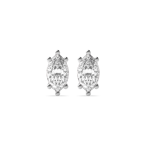 6 Prong Marquise flower basket Diamond Earrings