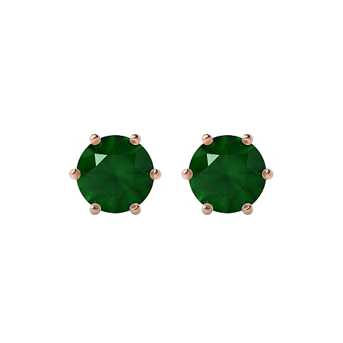6 Prong flower basket Emerald Diamond Earrings