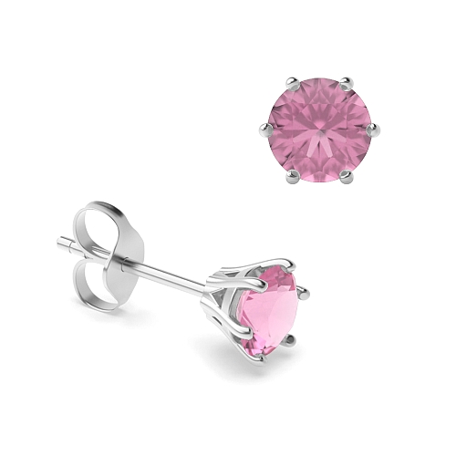 6 Prong flower basket Tourmaline Diamond Earrings
