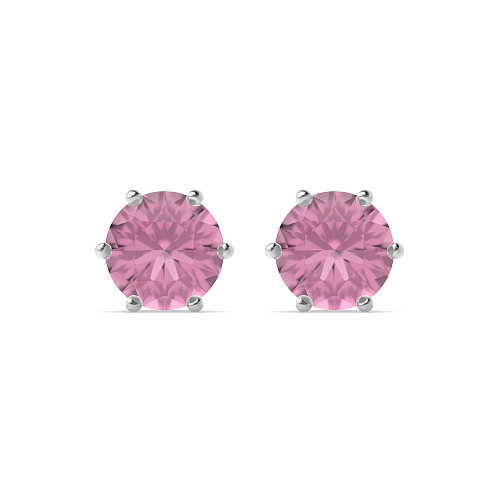 6 Prong flower basket Tourmaline Diamond Earrings