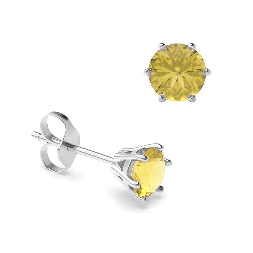 6 Prong flower basket Topaz Diamond Earrings