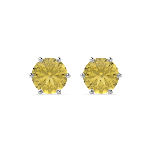 6 Prong flower basket Topaz Diamond Earrings