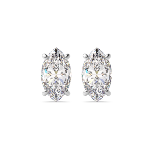 4 Prong Marquise Square Stud Earrings