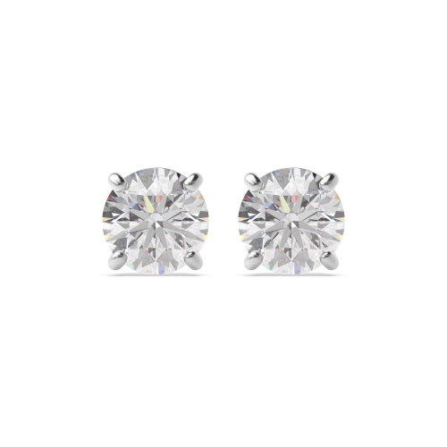4 Prong Round Square Stud Earrings