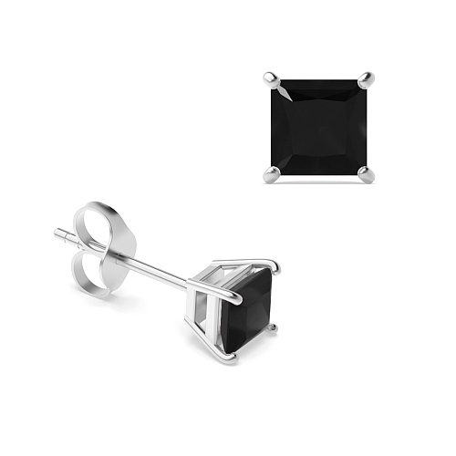 4 Prong elegant basket Black Diamond Earrings