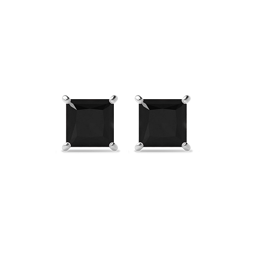 4 Prong elegant basket Black Diamond Earrings