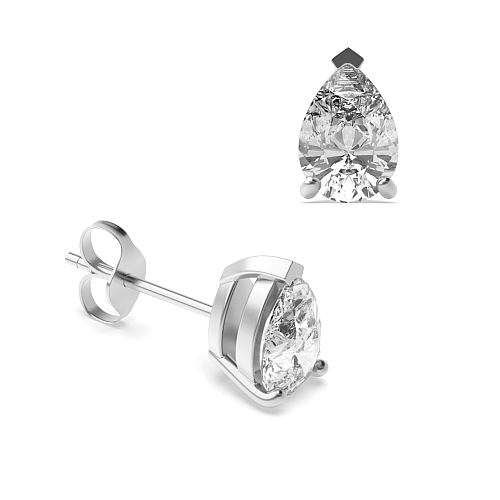 Prong Pear elegant basket Diamond Earrings