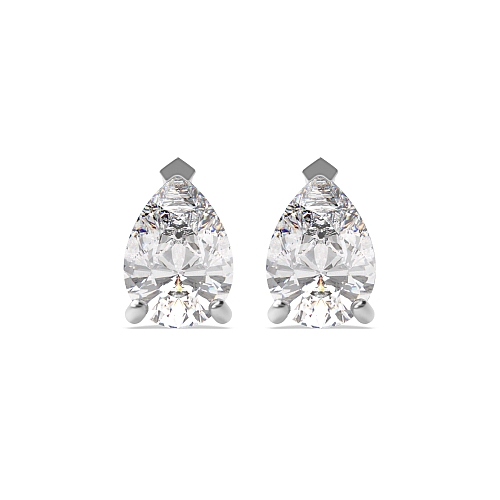 Prong Pear elegant basket Diamond Earrings