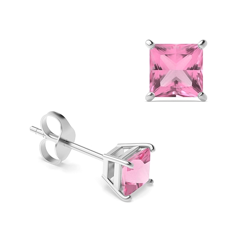 4 Prong elegant basket Tourmaline Diamond Earrings