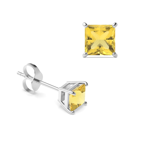 4 Prong elegant basket Topaz Diamond Earrings
