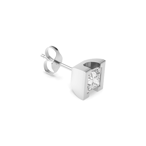 Tension Setting Princess Side open Single Diamond Earring