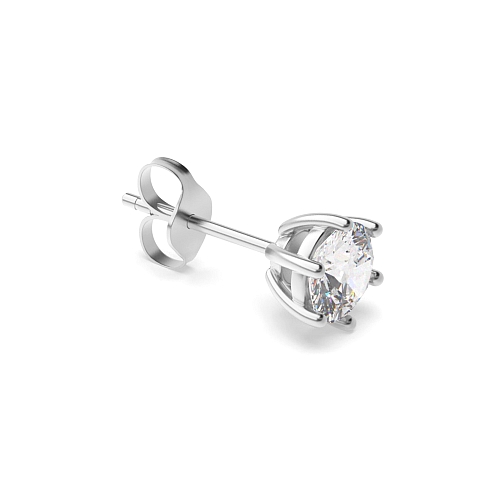 6 Prong Basket Single Diamond Earring