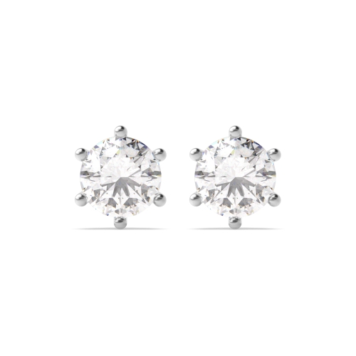 6 Prong Round promise Stud Earrings