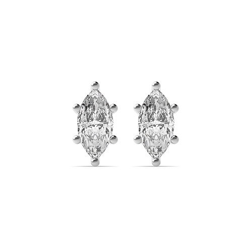 6 Prong Marquise flower styled Diamond Earrings