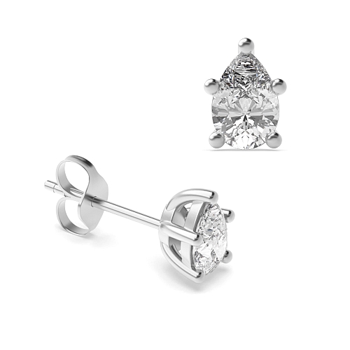 Prong Pear flower styled Diamond Earrings