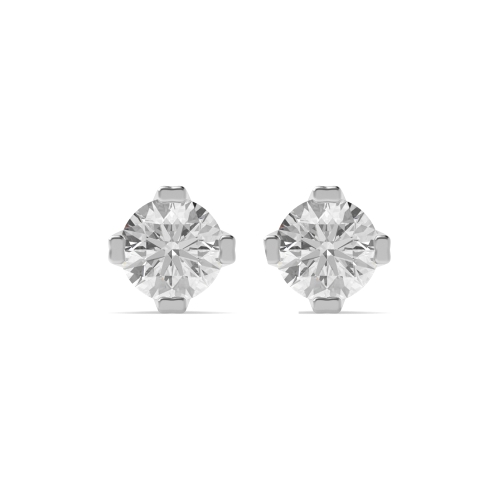 4 Prong Round Stud Earrings