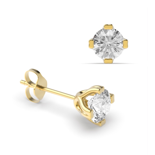 Genuine Diamond Stud Earrings in White Gold and Platinum