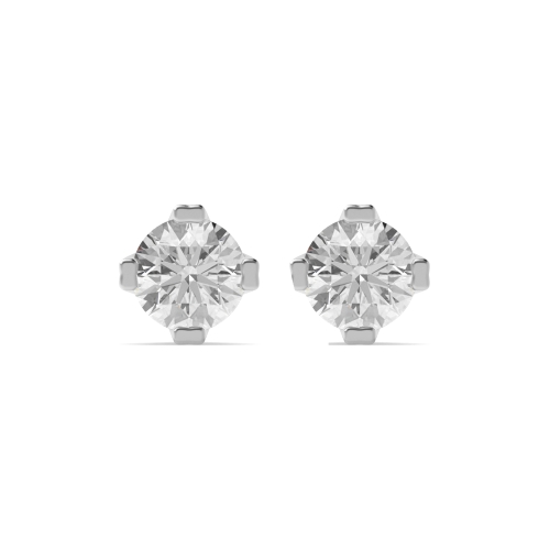 4 Prong Round Double Claw Diamond Earrings