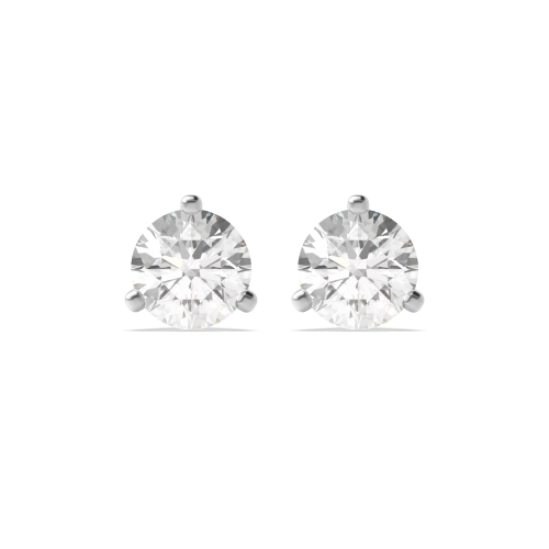 3 Prong Trio Naturally Mined Diamond Stud Earrings