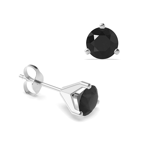 3 Prong Modern claw Black Diamond Earrings