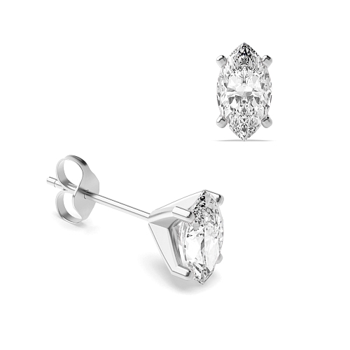 3 Prong Marquise Modern claw Diamond Earrings