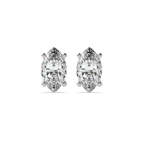 3 Prong Marquise Modern claw Diamond Earrings