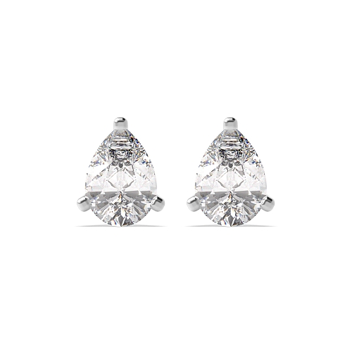 Prong Pear Modern claw Diamond Earrings