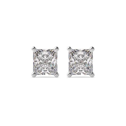 3 Prong Princess Modern claw Diamond Earrings