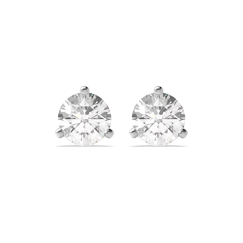 3 Prong modern claw Lab Grown Diamond Stud Earrings