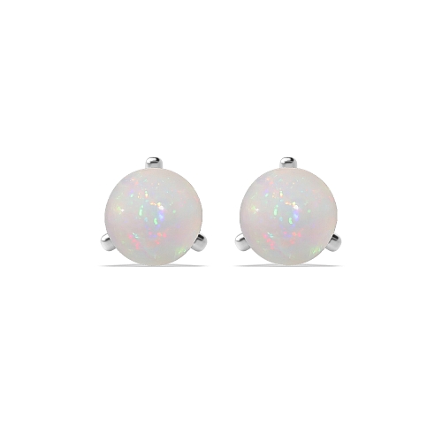 3 Prong Modern claw Opal Diamond Earrings