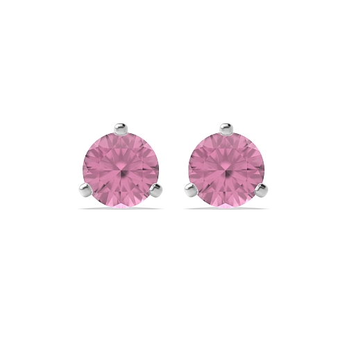3 Prong Modern claw Tourmaline Diamond Earrings