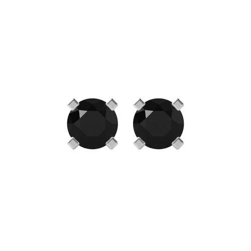 4 Prong QuadFlash Black Diamond Stud Earrings